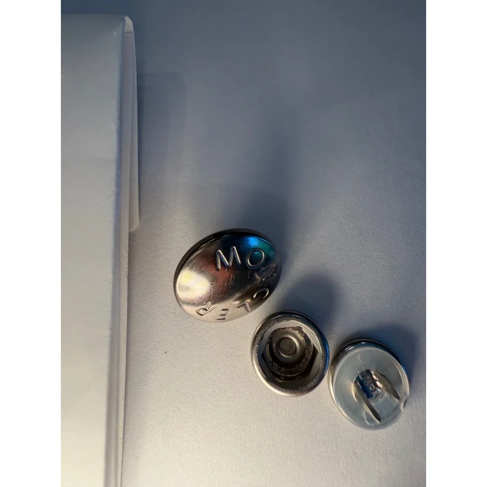 Moncler Silver Replacement Snap Button Set Embossed Logo Jacket Repair Kit